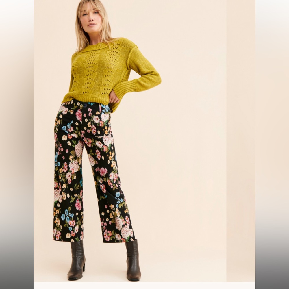 The Colette Cropped Wide-Leg Pants by Maeve